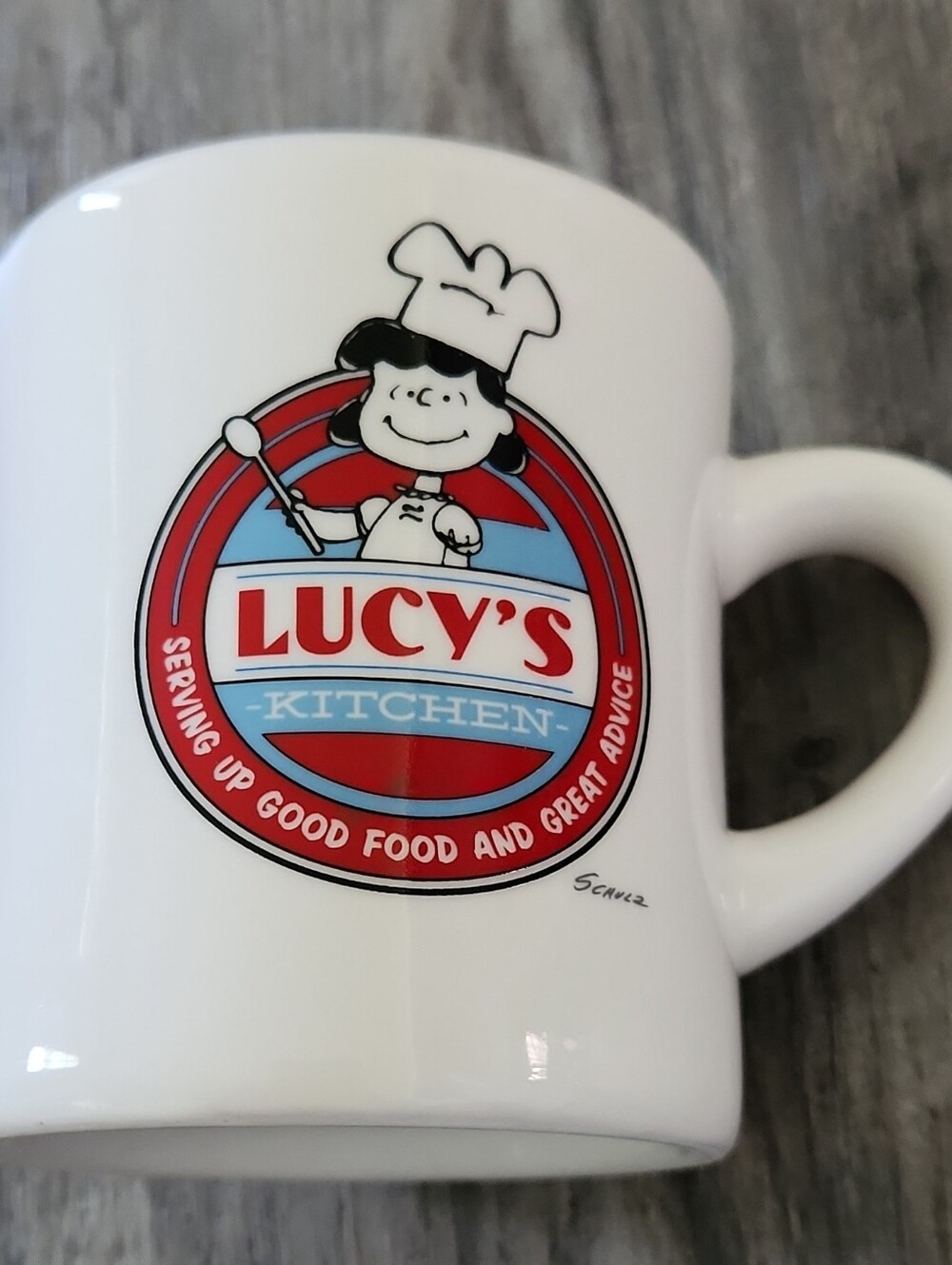 Hallmark Peanuts Lucy Ceramic Mug White And Red 5oz.